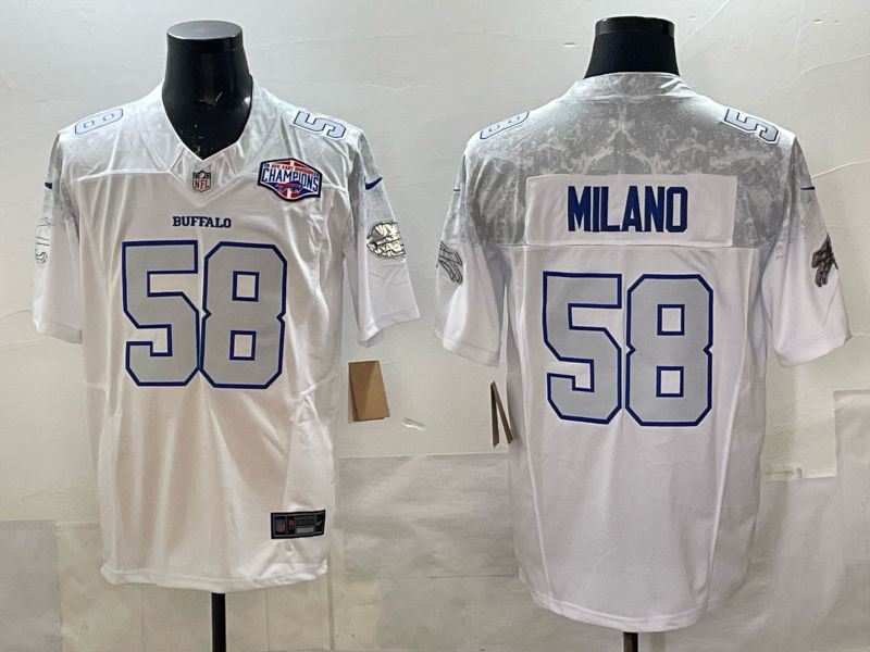 Men 2025 Buffalo Bills #58 Milano white 5th generation Throwback Nike Limited NFL Jersey style 004->buffalo bills->NFL Jersey